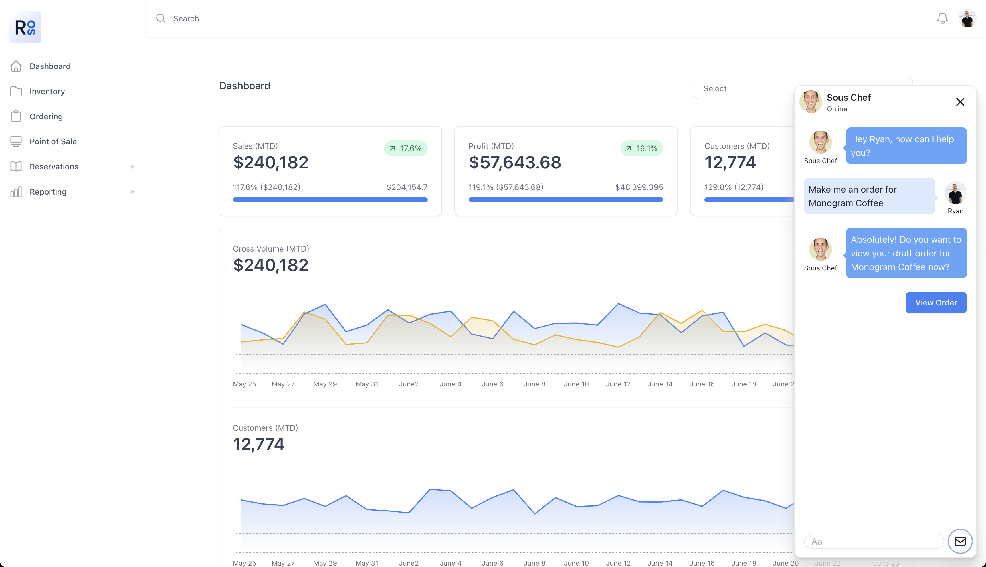 Customer profile user interface